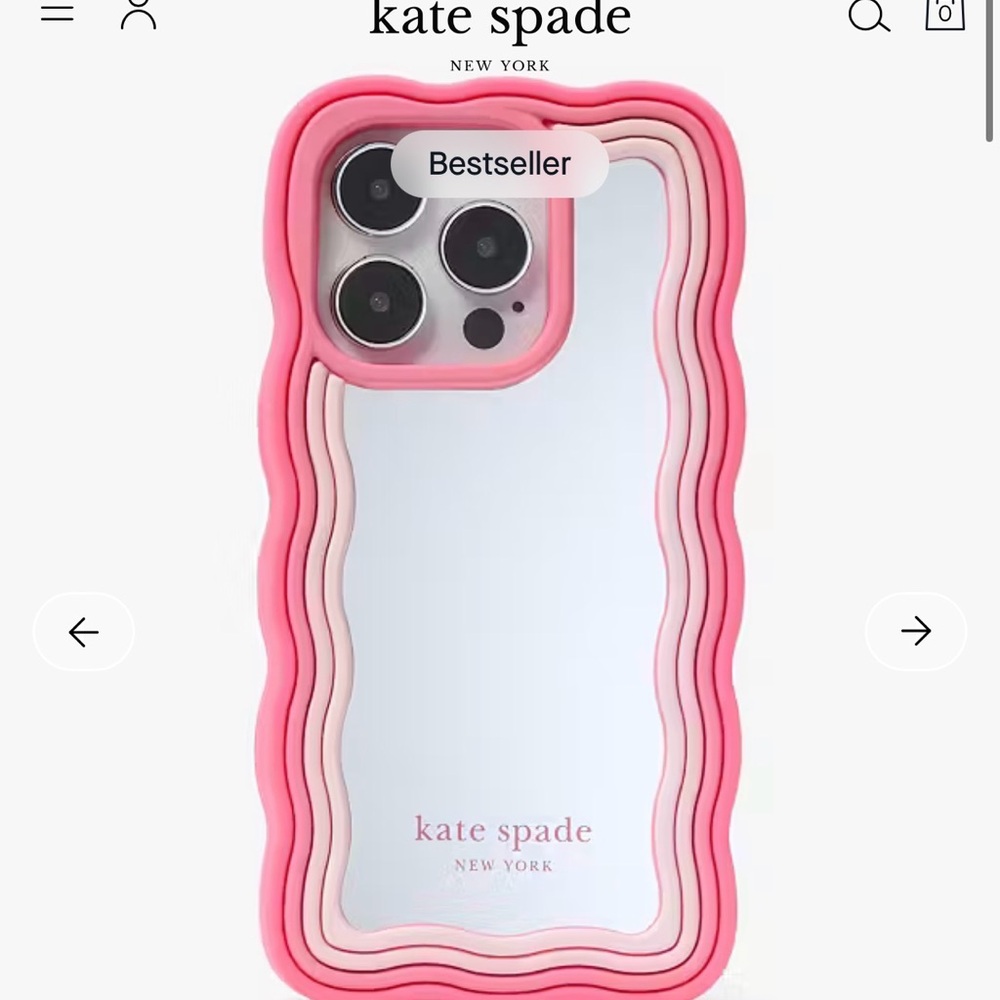 Kate Spade Pink and Cream Wavy Phone Case